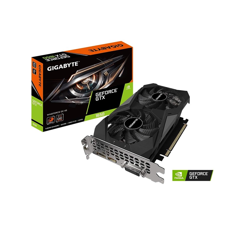 GIGABYTE Nvidia GeForce ® GTX 1650 D6 pci_e_x16 WINDFORCE OC 4GD Graphics Card with Integrated 4GB GDDR6 Memory (GV-N1656WF2OC-4GD)