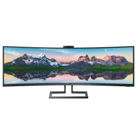 Philips Brilliance 499P9H1/94 49-inch Curved SuperWide Dual QHD LCD Display with Pop-Up Webcam with Windows Hello