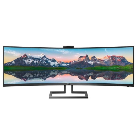 Philips Brilliance 499P9H1/94 49-inch Curved SuperWide Dual QHD LCD Display with Pop-Up Webcam with Windows Hello
