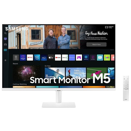 Samsung 32-Inch(80.13Cm) LED 1920 x 1080 Pixels M5 FHD Smart Monitor, Speakers, Remote, 1 Billion Color, Smart TV apps, TV Plus, Office 365, Apple Airplay, Dex, Bluetooth (LS32BM501EWXXL, White)